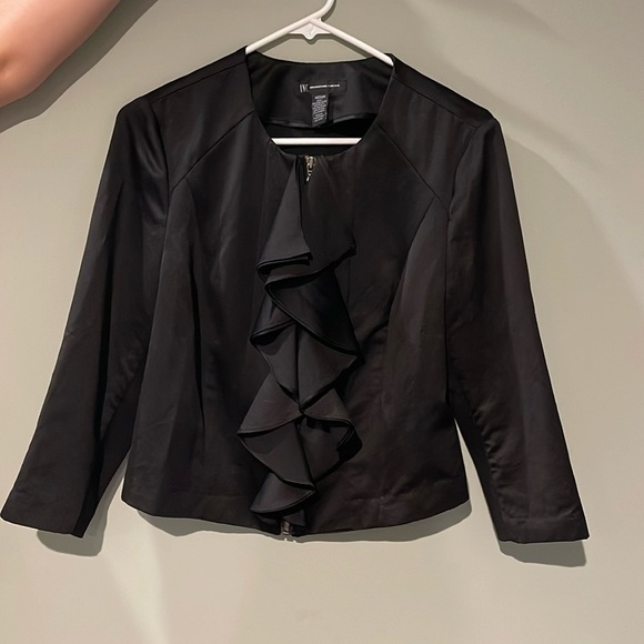 INC International Concepts Jackets & Blazers - Inc international concepts dressy ruffle full zip jacket 3/4 sleeves size Medium